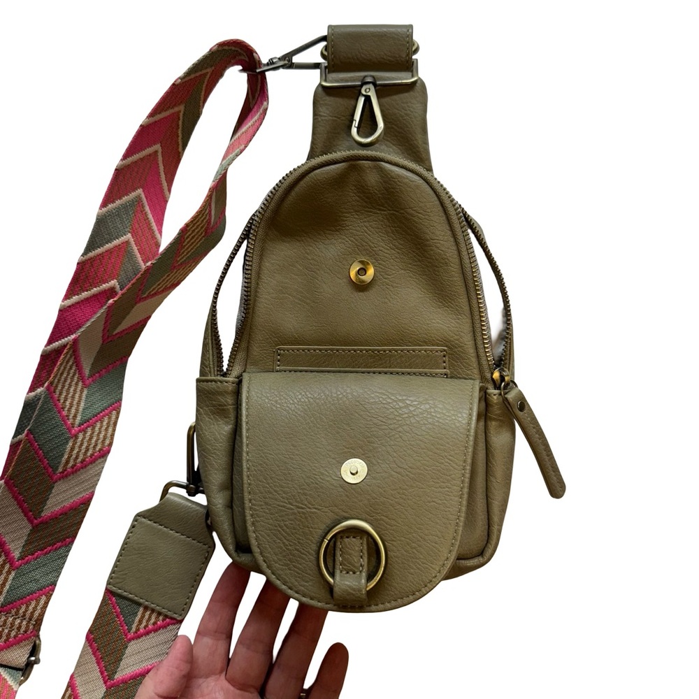 Urban Originals Beige Crossbody Bag with Patterned Strap - Picture 3 of 10